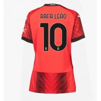 Fotballdrakt Dame AC Milan Rafael Leao #10 Hjemmedrakt 2023-24 Kortermet